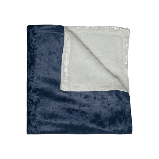 Crushed Velvet Blanket — Luxury Plush Throw Blanket with Subtle Logo