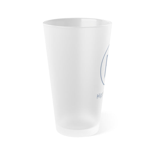 Frosted Pint Glass (16oz) — Higginbotham Logo