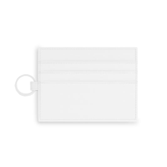 Monogram H Saffiano Leather Card Holder — Slim ID Wallet with Key Ring