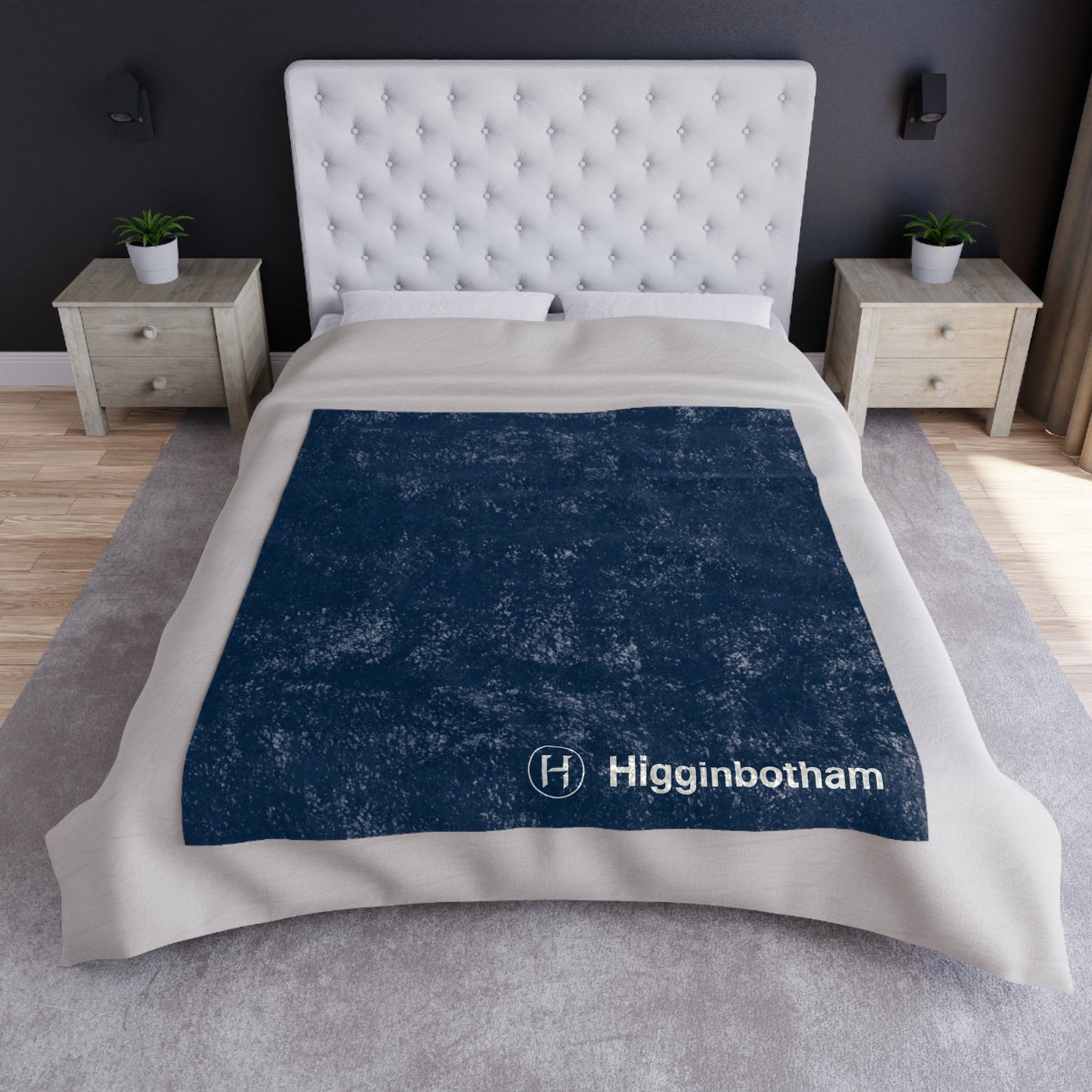 Crushed Velvet Blanket — Luxury Plush Throw Blanket with Subtle Logo