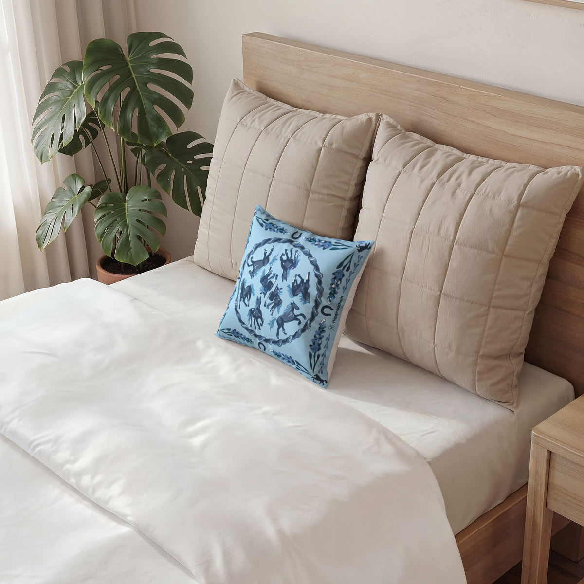 Western Print Velvet Pillow