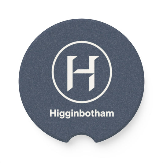Personalized Soapstone Car Coaster — Monogram 'H' with Last Name (Higginbotham)