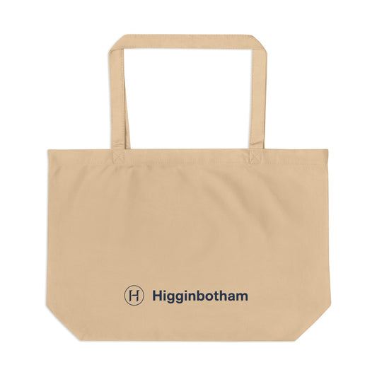 Higginbotham Canvas Tote Bag — Large Eco Tote, Reusable Grocery & Market Bag