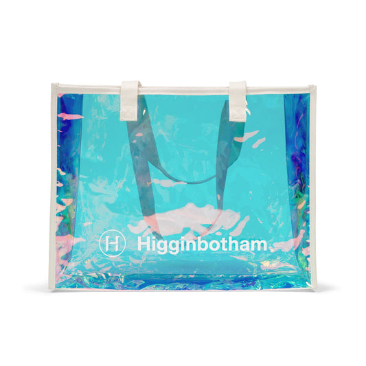 Holographic Beach Tote Bag — Iridescent Clear PVC Pool & Travel Bag