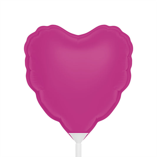 6" Heart & Round Foil Balloons — Custom Logo Party Balloons (Magenta)