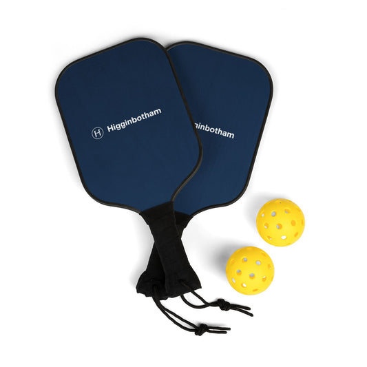 Pickleball Paddle Set — Custom Navy Pickleball Kit with Balls (Higginbotham Design)