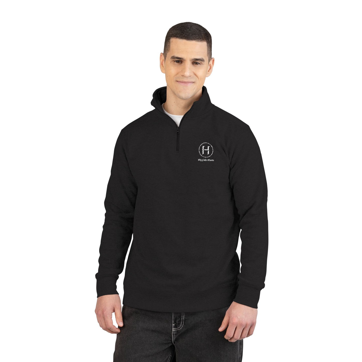 Embroidered Compass Quarter-Zip Fleece Pullover