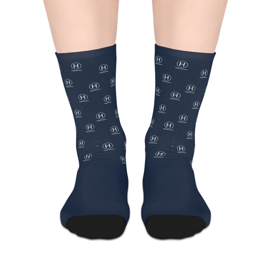 Navy Sublimated Mid-Length Socks