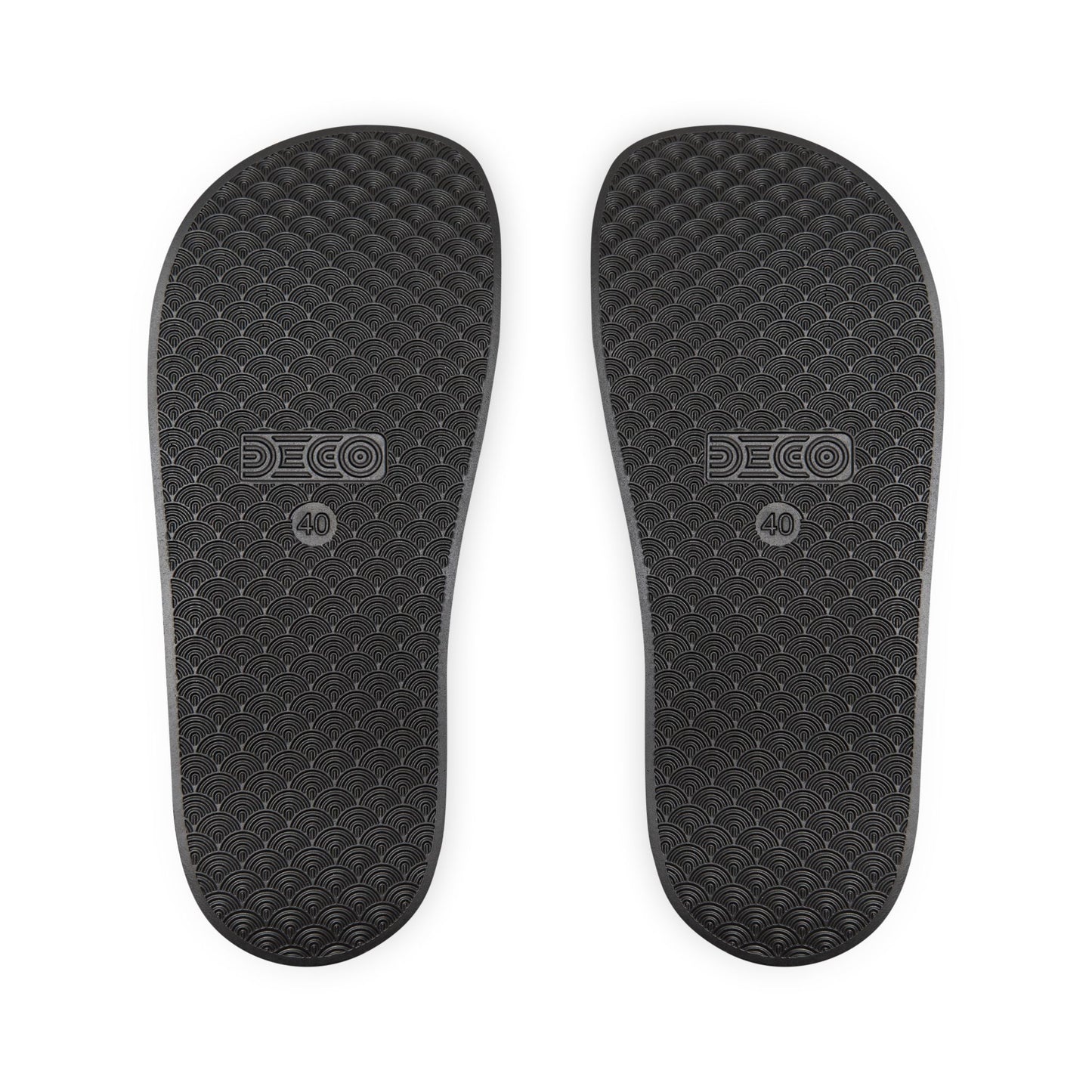 Removable-Strap Slide Sandals — Custom Navy Logo Slides for Women