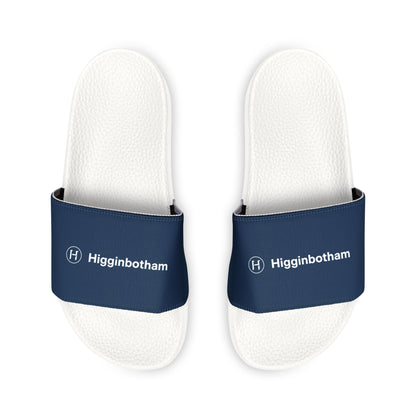Removable-Strap Slide Sandals — Custom Navy Logo Slides for Women