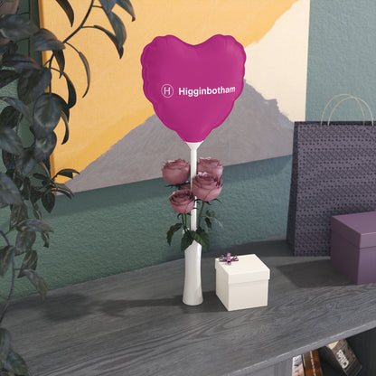 6" Heart & Round Foil Balloons — Custom Logo Party Balloons (Magenta)