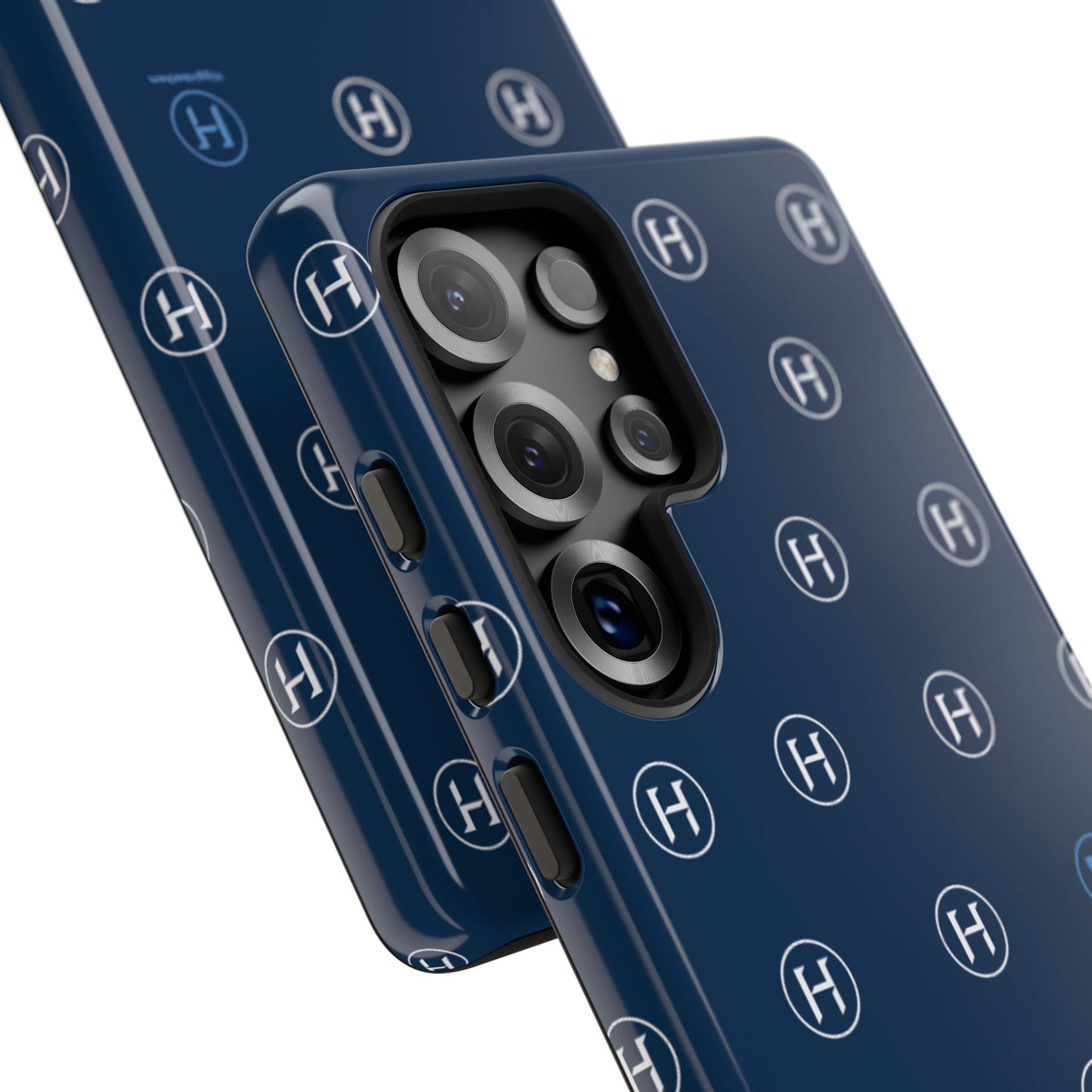 Navy Monogram Tough Phone Case — Shielded Slim Protective Cover