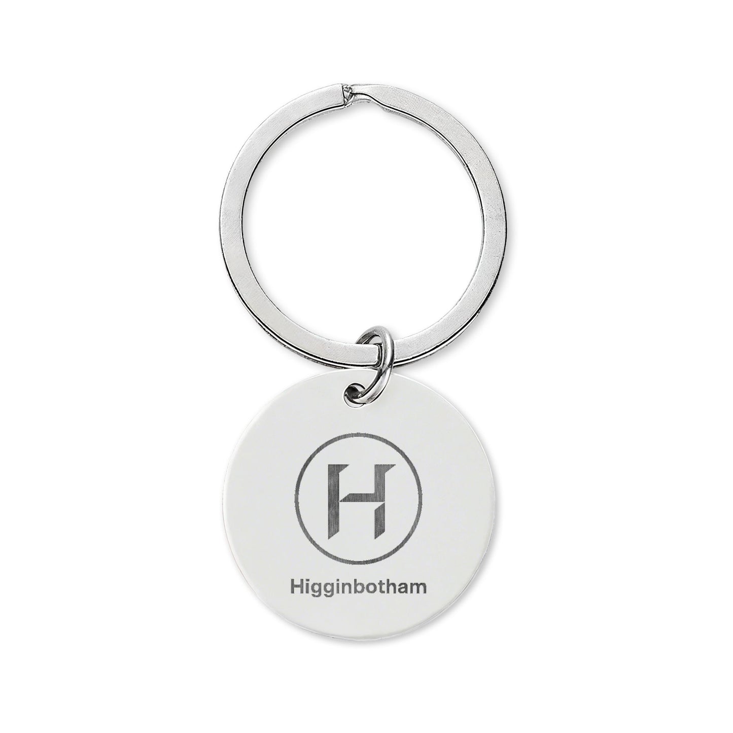 Engravable Stainless Steel Round Keychain — Personalized Monogram Design