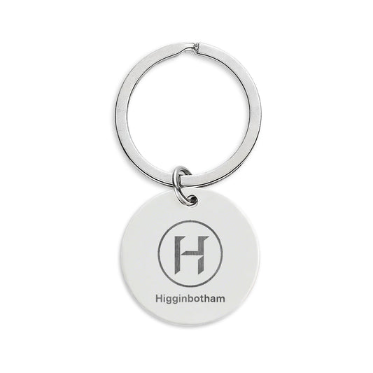 Higginbotham Stainless Steel Round Keychain