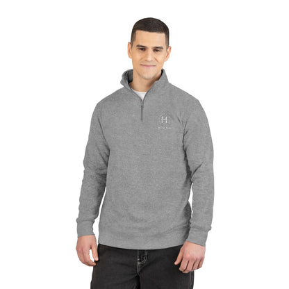 Embroidered Compass Quarter-Zip Fleece Pullover