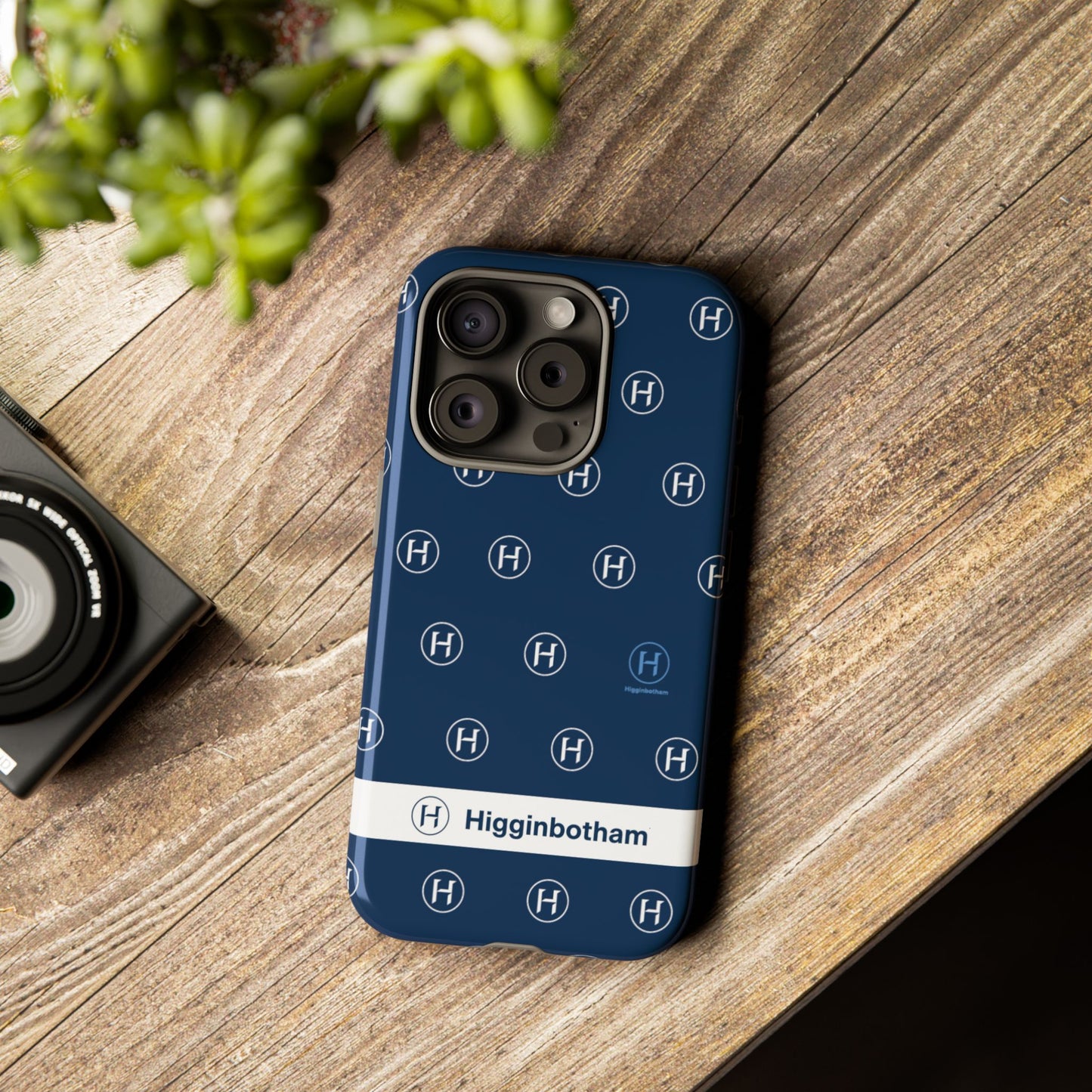 Navy Monogram Tough Phone Case — Shielded Slim Protective Cover