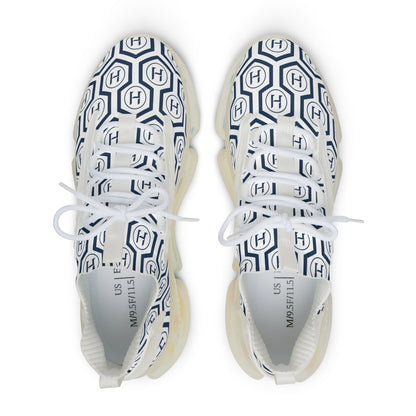 Men's/Unisex Sizing: Mesh Sneakers — Navy Geometric Athletic Shoes