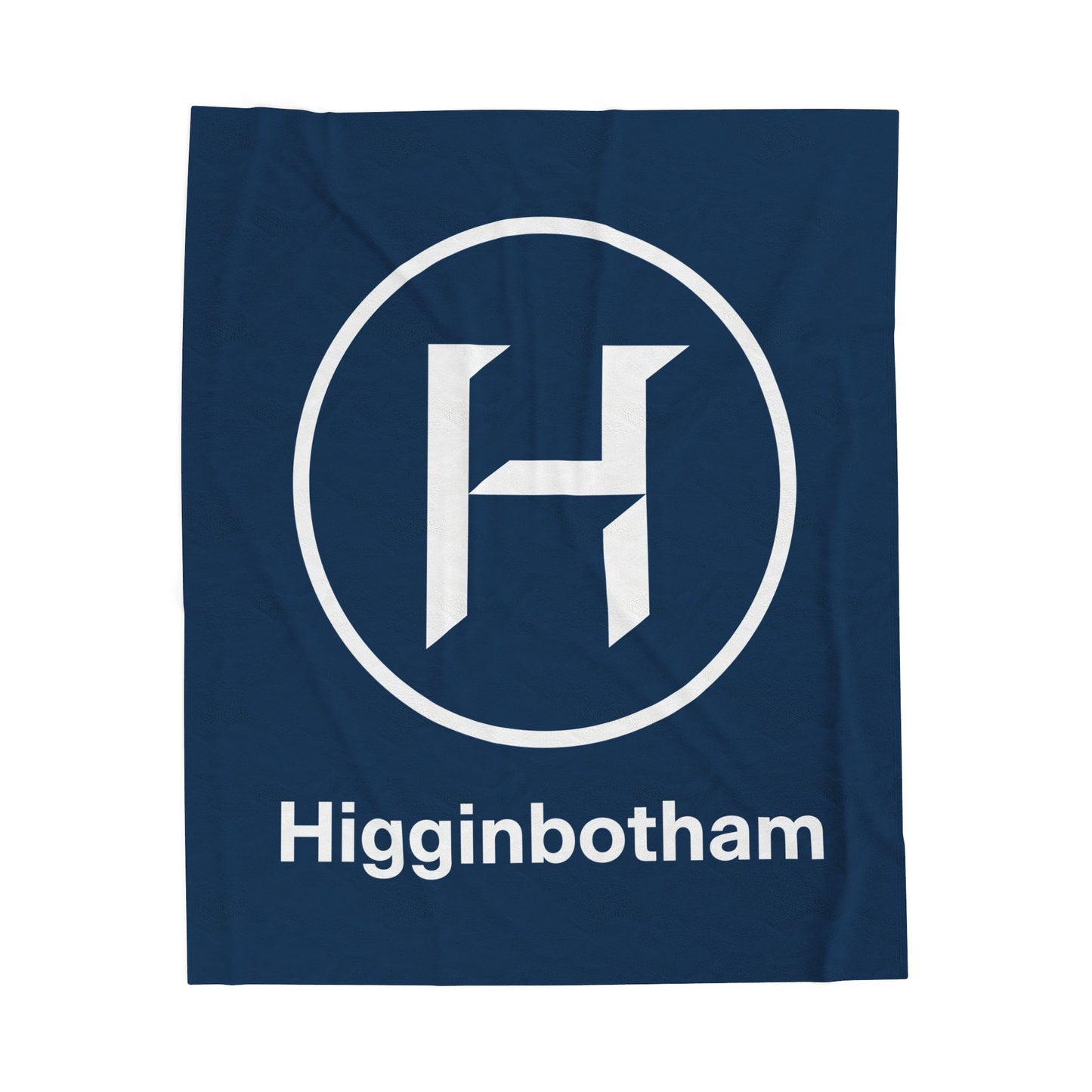 Personalized Monogram Plush Blanket — 'Higginbotham' Navy Velveteen Throw