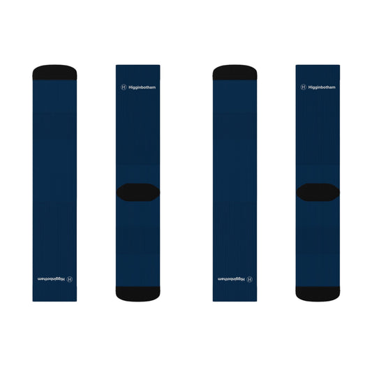 Navy Sublimation Crew Socks — Custom All-Over Print Athletic Socks