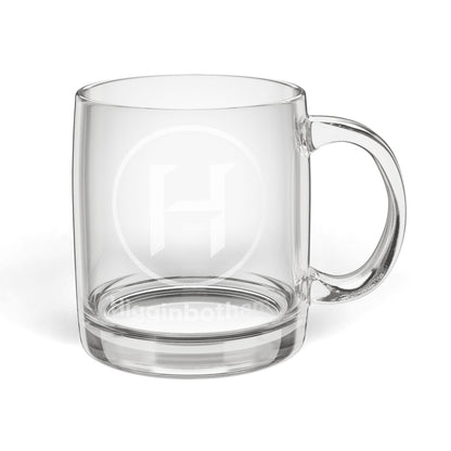 Engraved Glass Coffee Mug — 12.25 oz Clear Personalized Mug