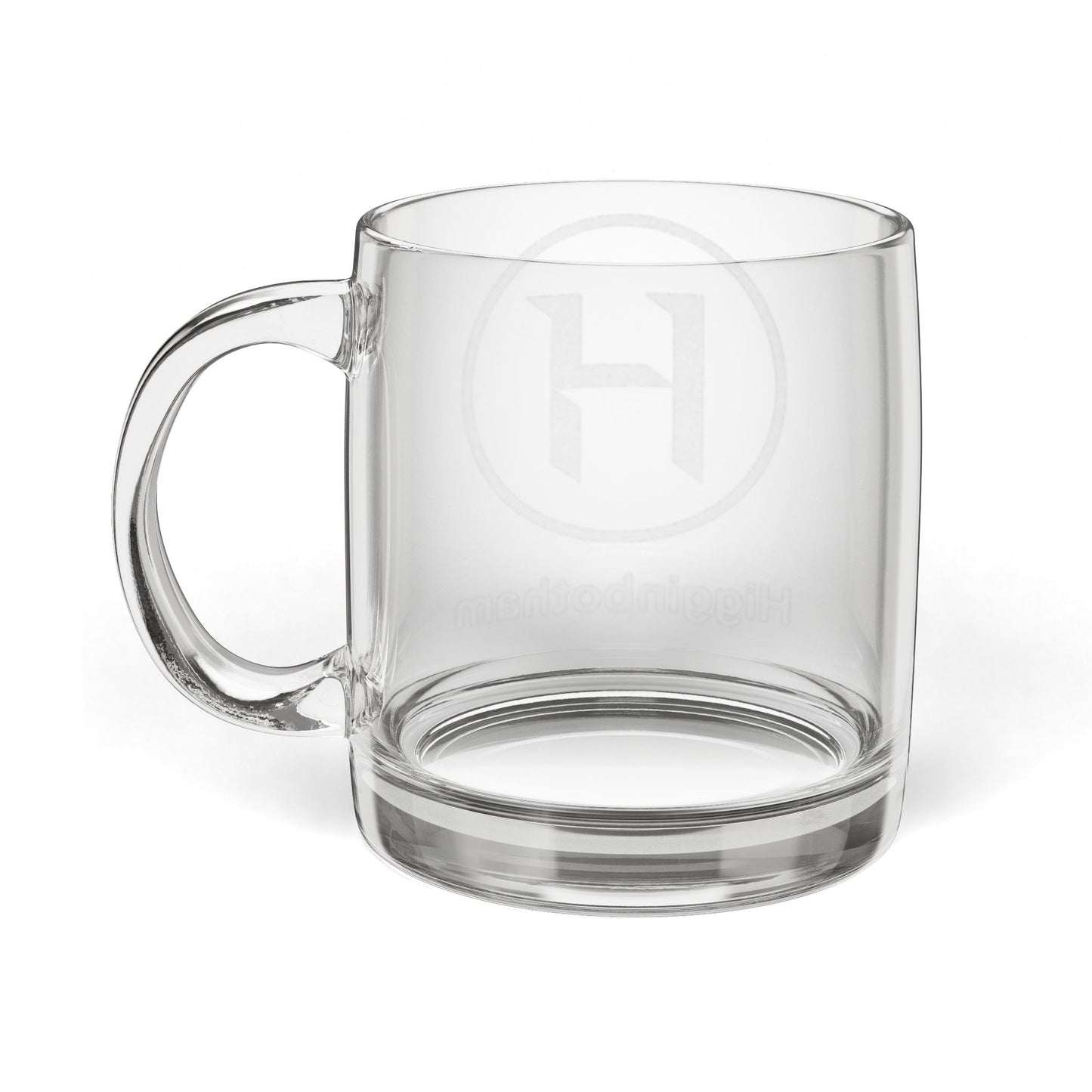 Engraved Glass Coffee Mug — 12.25 oz Clear Personalized Mug