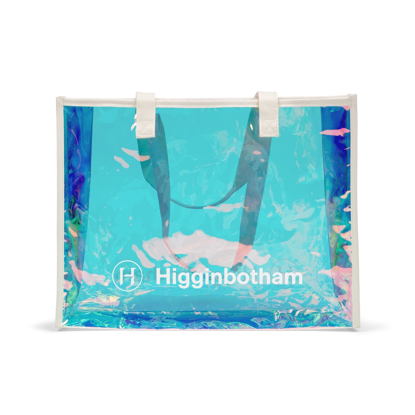 Holographic Beach Tote Bag — Iridescent Clear PVC Pool & Travel Bag