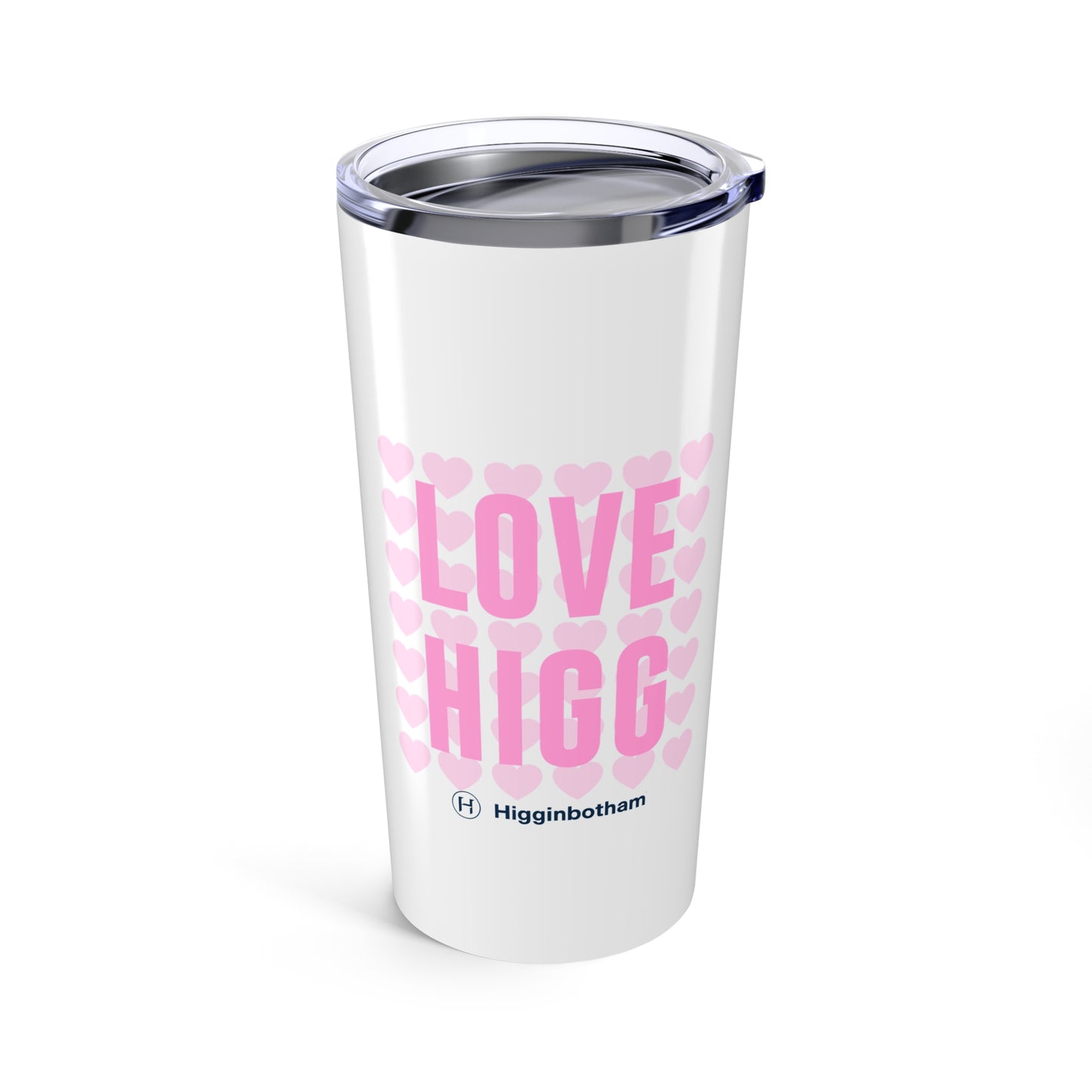 Double Sided 20oz Pink Heart and Higg Logo Tumbler — Seasonal Item