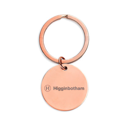 Higg Values- Engravable Stainless Steel Round Keychain