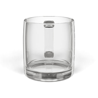 Engraved Glass Coffee Mug — 12.25 oz Clear Personalized Mug