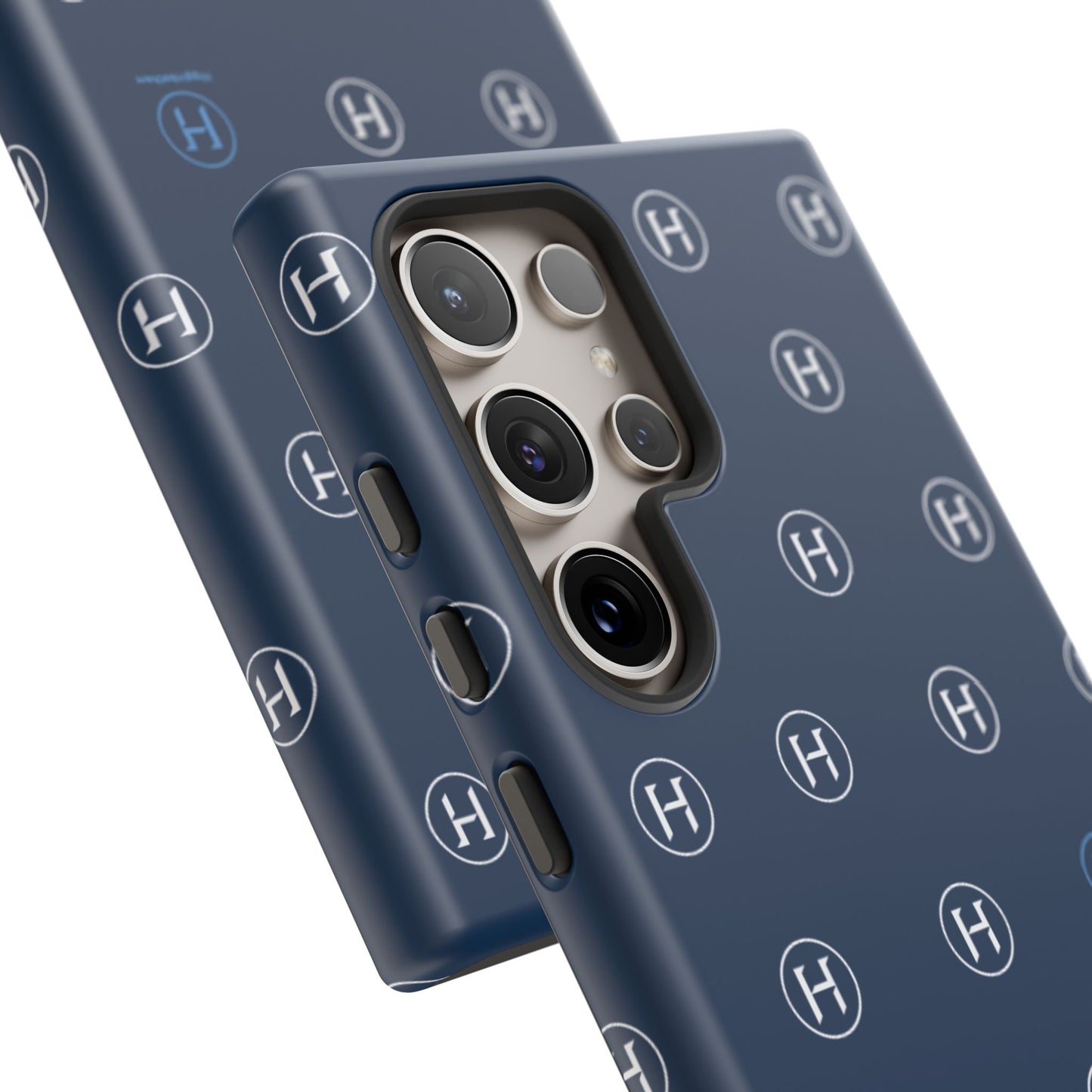 Navy Monogram Tough Phone Case — Shielded Slim Protective Cover