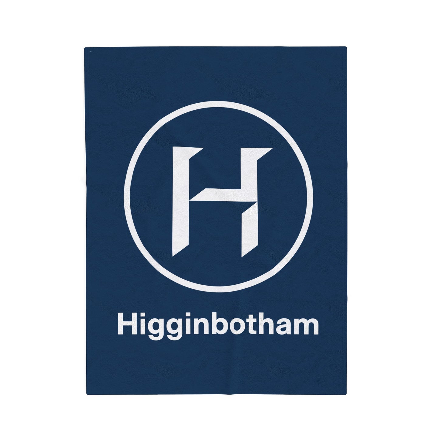 Personalized Monogram Plush Blanket — 'Higginbotham' Navy Velveteen Throw