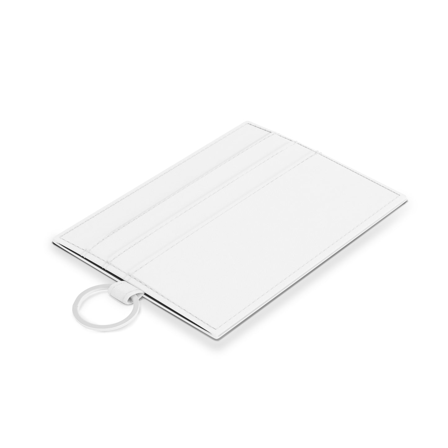 Monogram H Saffiano Leather Card Holder — Slim ID Wallet with Key Ring