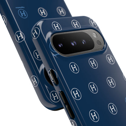 Navy Monogram Tough Phone Case — Shielded Slim Protective Cover