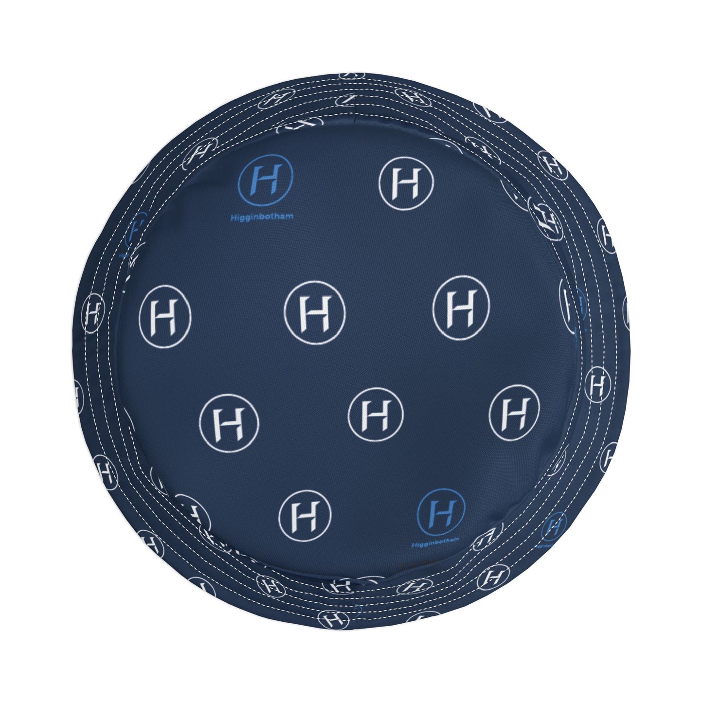 Navy Monogram Bucket Hat – Subtle 'H' All-Over Print