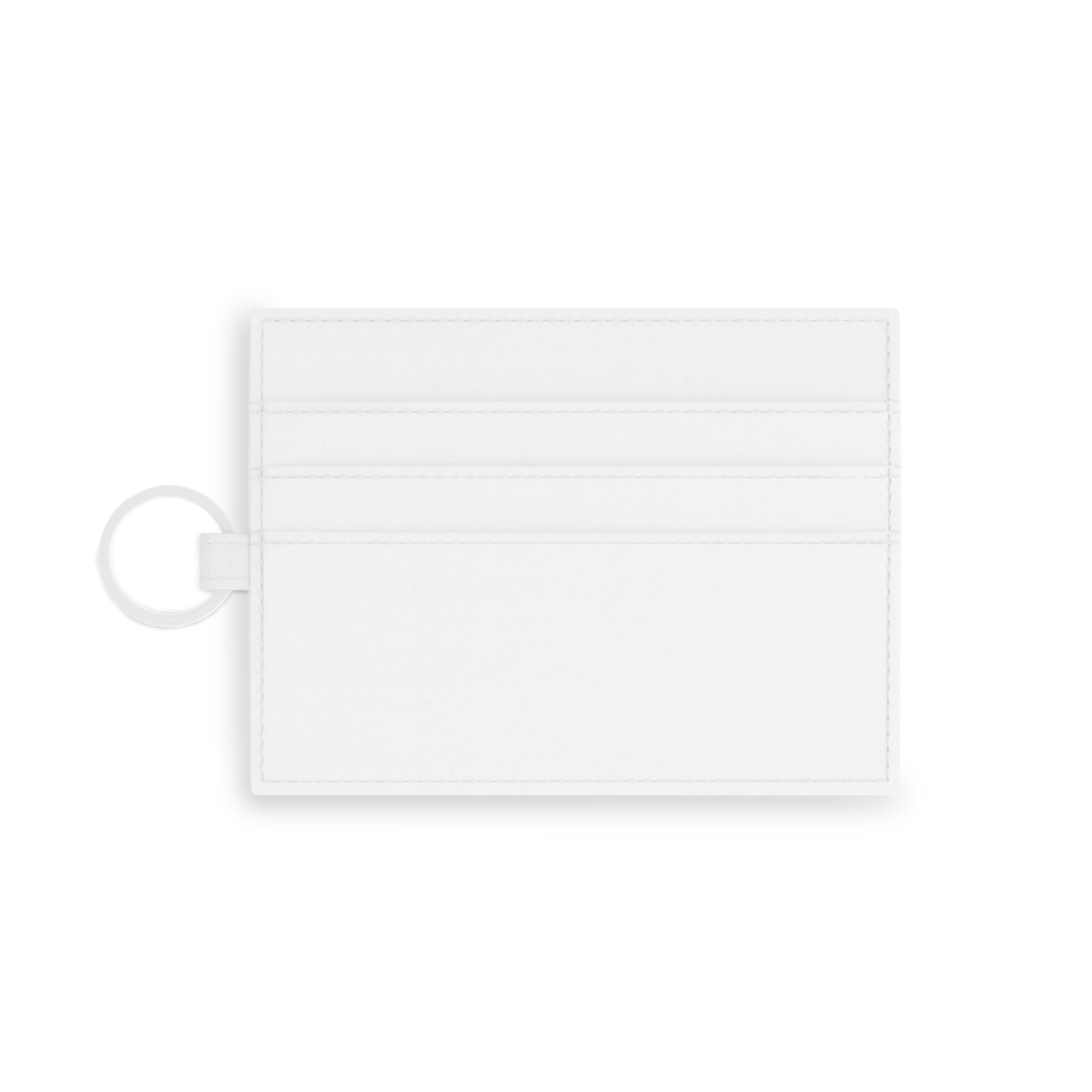 Monogram H Saffiano Leather Card Holder — Slim ID Wallet with Key Ring