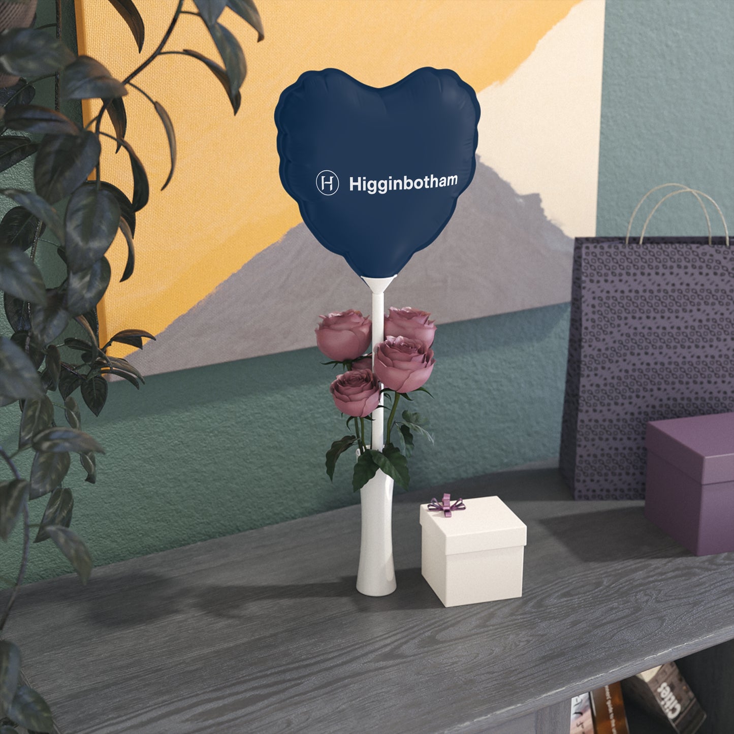 Heart-Shaped Navy Foil Balloon — Custom Logo 6" Balloon for Events & Promotions