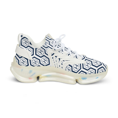 Men's/Unisex Sizing: Mesh Sneakers — Navy Geometric Athletic Shoes