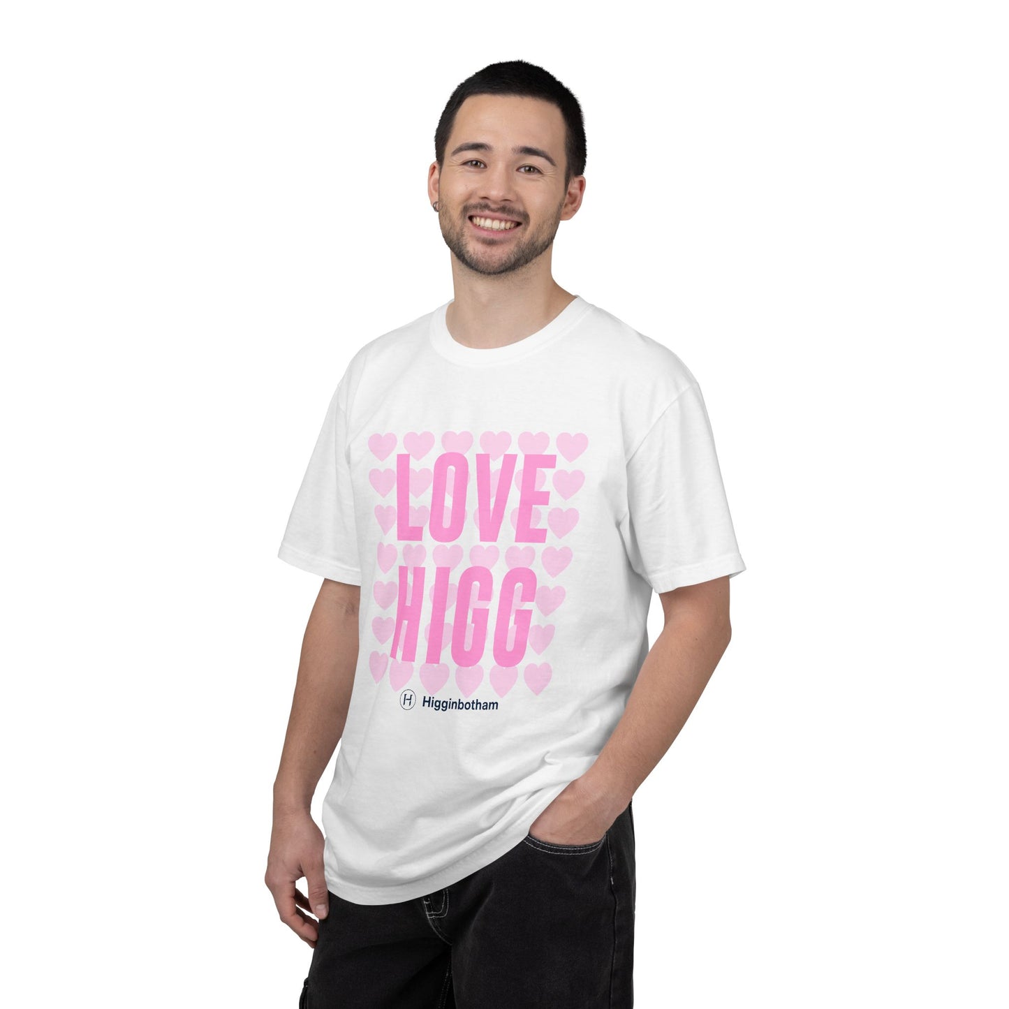 Love Higg T-Shirt — Pink Heart Graphic Tee