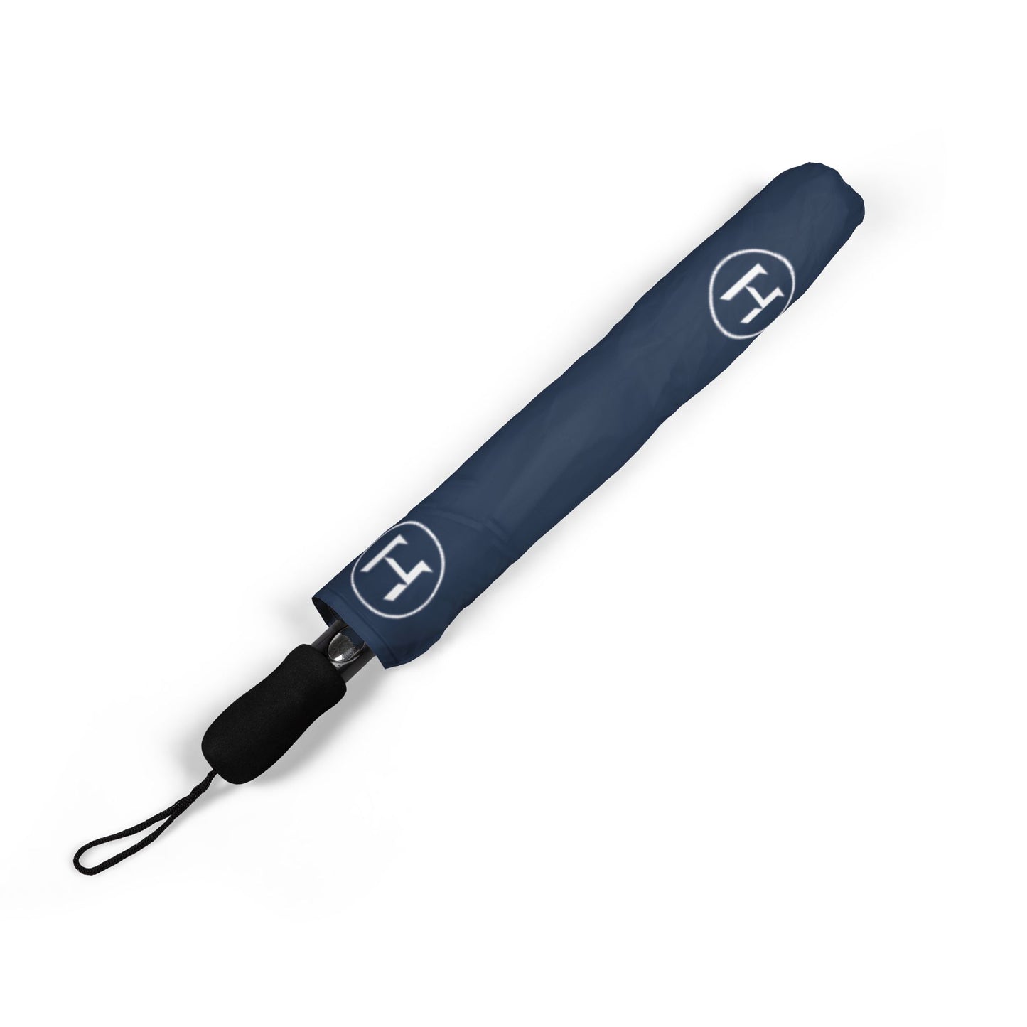 Compact Semi-Automatic Foldable Umbrella — Navy Monogram Travel Umbrella