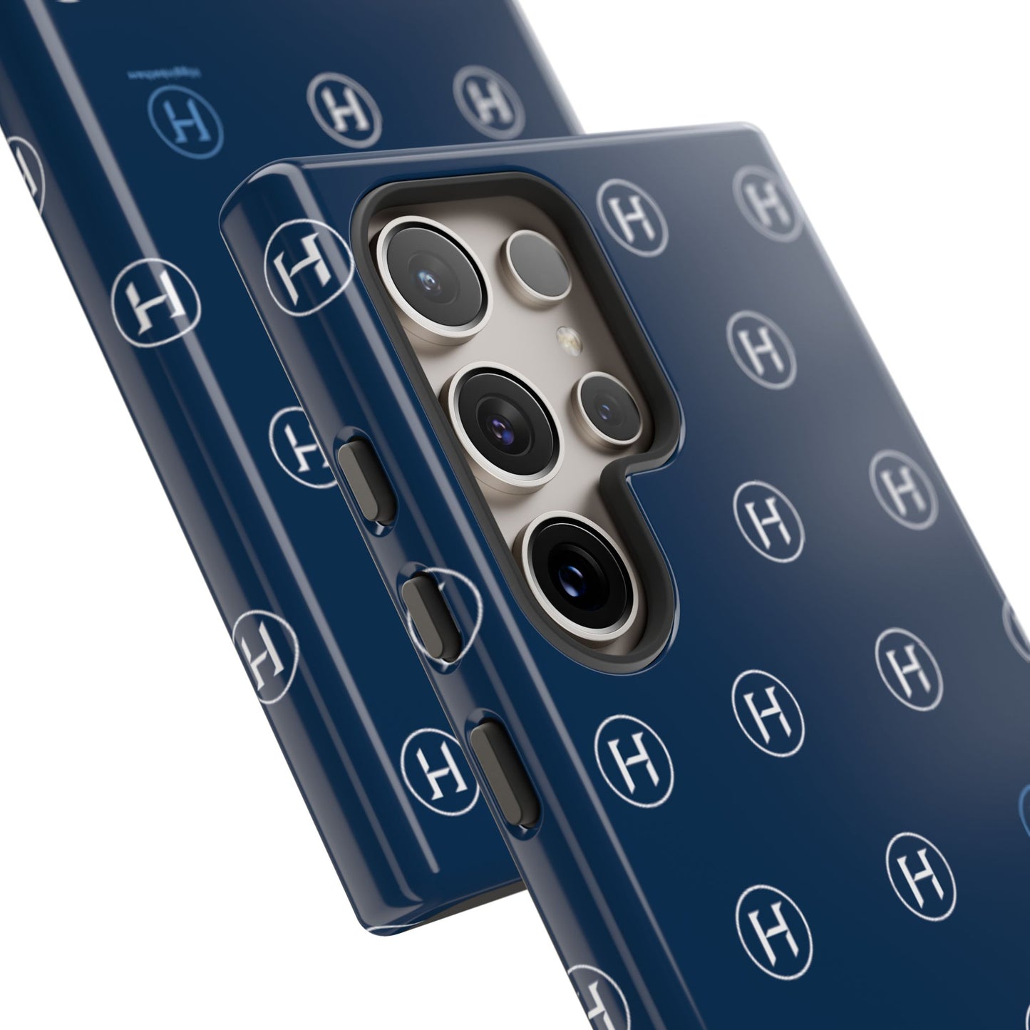 Navy Monogram Tough Phone Case — Shielded Slim Protective Cover