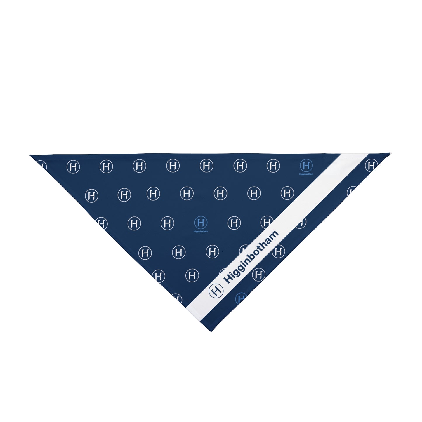 Navy Monogram H Pet Bandana — Reversible Triangle Collar Scarf for Dogs & Cats