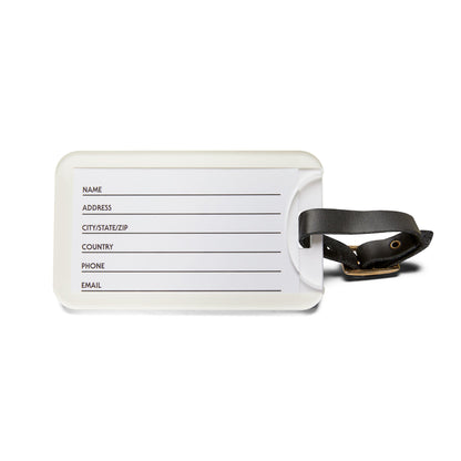 Monogrammed Hex Pattern Luggage Tag — Personalized Initial & Name Travel ID