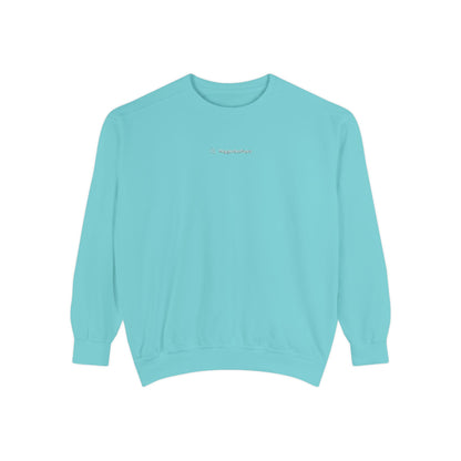 Comfort Colors Sweatshirt — Garment-Dyed Crewneck with Embroidery