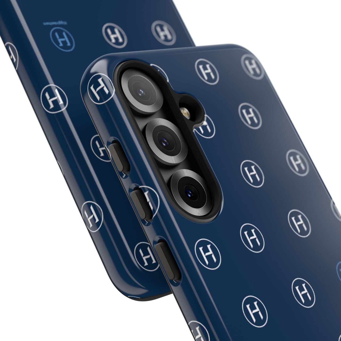 Navy Monogram Tough Phone Case — Shielded Slim Protective Cover