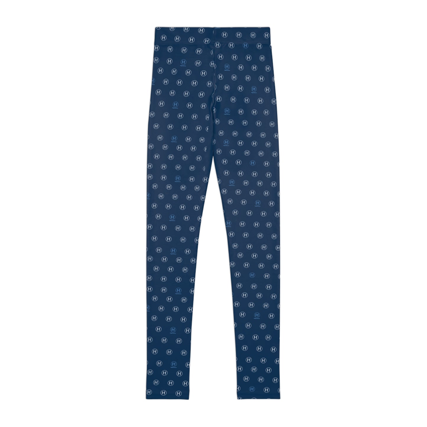 Youth Leggings — Navy All-Over H Monogram Print