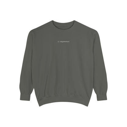 Comfort Colors Sweatshirt — Garment-Dyed Crewneck with Embroidery