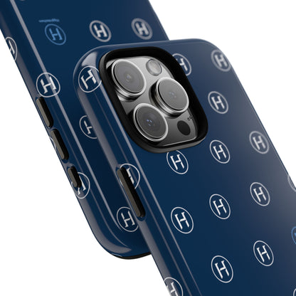 Navy Monogram Tough Phone Case — Shielded Slim Protective Cover