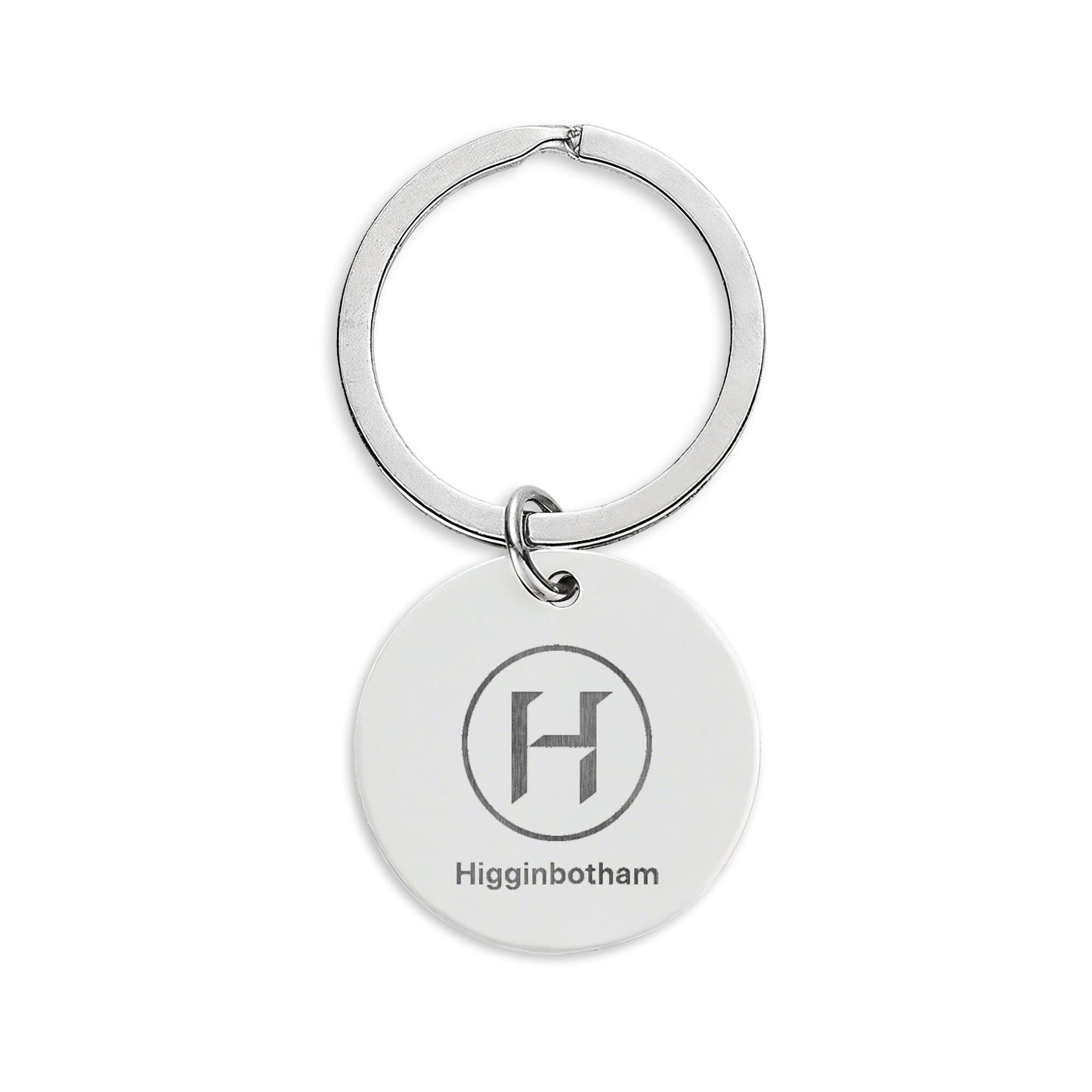 Engravable Stainless Steel Round Keychain — Personalized Monogram Design
