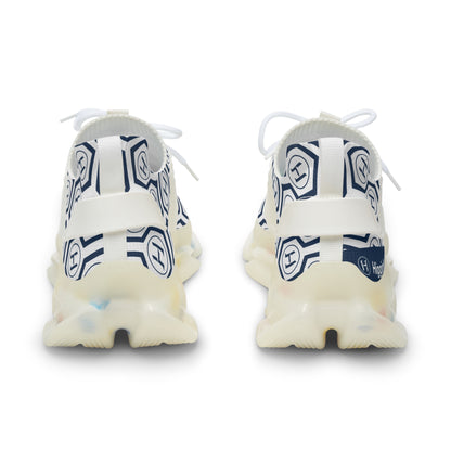Men's/Unisex Sizing: Mesh Sneakers — Navy Geometric Athletic Shoes