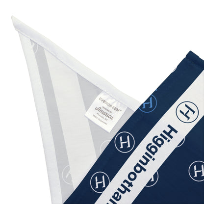 Navy Monogram H Pet Bandana — Reversible Triangle Collar Scarf for Dogs & Cats